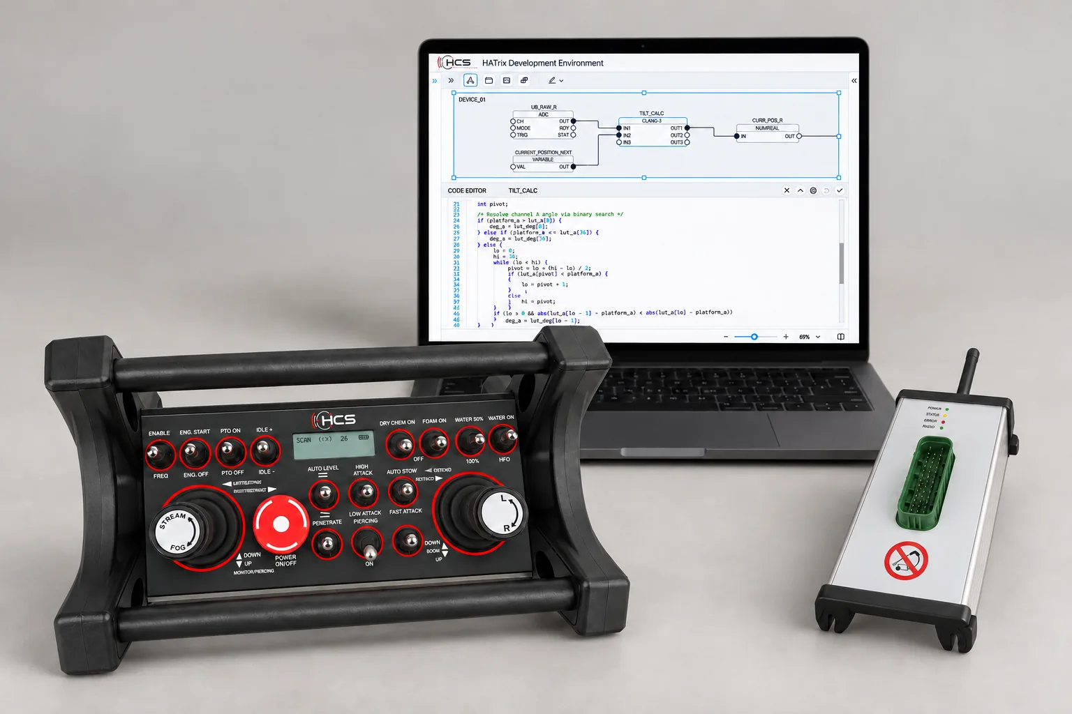 HCS Bedientechnik JTXcon, Steuerung H245 und HATrix-Entwicklungsumgebung
